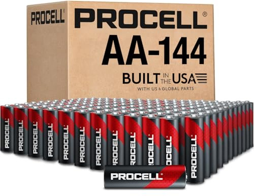 PROCELL Alkaline AA Batteries, 1.5V, Double A Battery with Long-Lasting Power, All-Purpose Industrial Batteries AA Size 144-Count Bulk Pack, Professional Power for Facility Devices