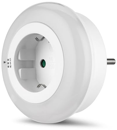 REV Luce notturna, 3 colori, luce notturna a LED, presa di corrente con crepuscolo automatico, 0,5 W, 5 lux, bianco