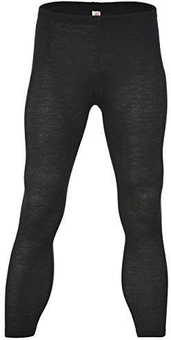 Engel Axil - Hombre Leggings Lana Seda ángel Natural 2 Colores (Gots) Negro, Medium