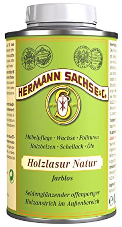 Holzlasur UV-Schutz 1 L– Natur, Seidenglanz | Wetterfeste Holzschutz-Lasur für Carport, Zaun & Gartenmöbel – Offenporig & Made in Germany