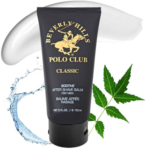Beverly Hills Polo Club Classic Soothing After Shave for Men | Authentic Musk & Woody Scent | Calms & Refreshes Skin, Long-Lasting | 5oz Travel Size