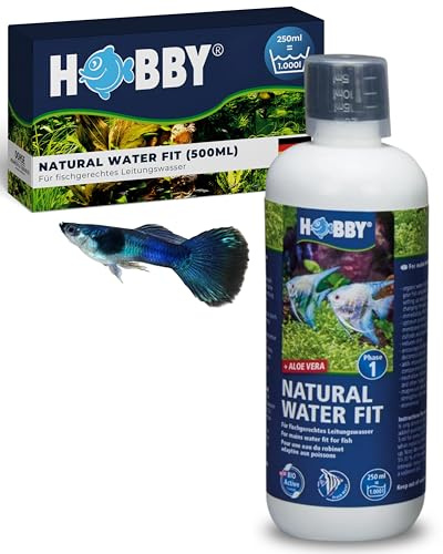 HOBBY Aquaristik Natural Water Fit I 500 ml I Wasseraufbereiter für fischgerechtes Leitungswasser I Mit Aloe Vera & Schutzkolloiden I Neutralisiert Chlor & Schwermetalle I Wasseraufbereitungsmittel
