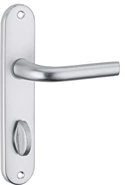 THIRARD - Ensemble de Poignées pour Porte Intérieure - Design Élégant - Finition Anodisé Argent - Usage Salle de Bain et Toilette - Carré 7 mm - Entr'Axes 165 mm