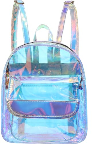 Festival Schillernden rucksack durchsichtig klar schulrucksack hologramm bookbag transparenter rucksack für frauen
