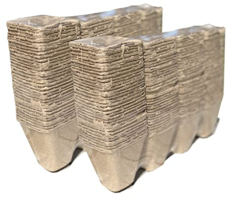 Selections Fibre Compostable Biodegradeable Square 8cm Plant Pots (Pack of 288) for Seeds, Seedlings & Cuttings