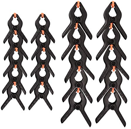 20-Piece Nylon Spring Clamps, Plastic Heavy Duty Grip Clips Set, 10Pcs 2 Inch and 10Pcs 3 Inch Clamps