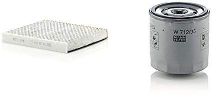 Original MANN-FILTER Innenraumfilter CUK 26 009 – Pollenfilter mit Aktivkohle – Für PKW & Ölfilter W 712/95 – Für PKW