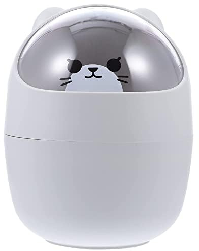 BESPORTBLE Mini Trash can with Shake Lid Compact Desktop Garbage Bin Space-Saving Small Waste Container for Office Kitchen Bedroom