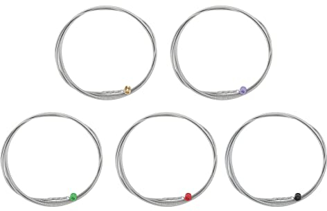 5 Stück E-Bass-Saiten, G D A E B 5-Noten-Bass-Saiten mit Buntem Kugelkopf für E-Bass-Gitarre Musikinstrument spielen Accessoires Musikinstrumentenzubehör