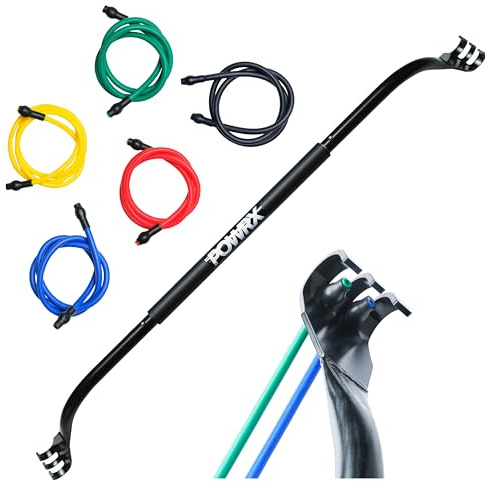 PowrX Bow Fasce di Resistenza Portatile Heimgym E Sistema Bar Per La Casa E I Viaggi - Sollevamento Pesi E Set Allenamento Per Un Allenamento Completo Corpo - Attrezzatura Core Portatile