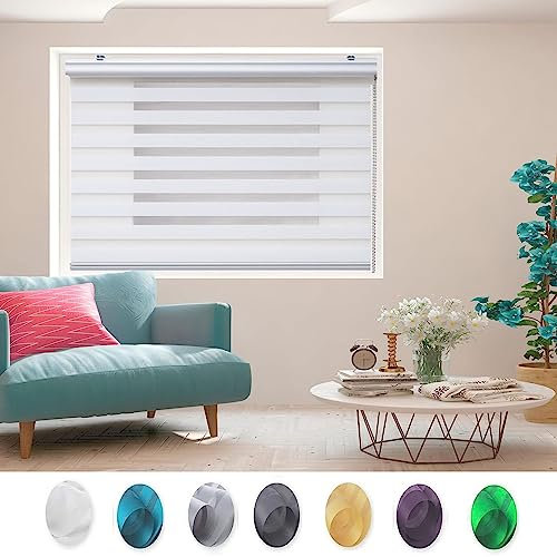 Vertikaljalousie 110 x 250 cm Sichtschutz Blendschutz Hitzeschutz Day + Night Plissee Falt-Rollo Inkl. Aller Montage-Teile für Fenster und Türen, Küche, Weiß