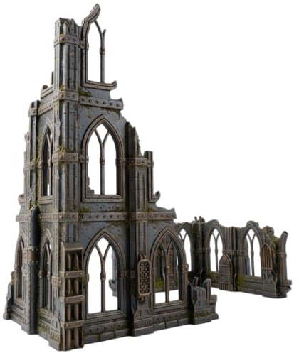 3D Vikings Serie Gothic Ruins - Set 1: dreistöckiges zerstörtes Gebäude und angrenzender Überrest im ersten Stock, Maßstab 28/32 mm