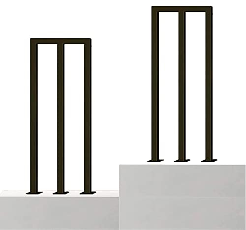 M-förmige Handläufe – schwarzes Vierkantrohr-Design für Außen- und Innenveranda, Dachboden, Villen, moderne Terrassendielen – Schmiedeeisen Treppengeländer Stützstange Sicherheit Rutschfester Handlauf