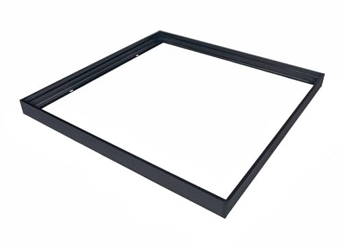 KOLORENO Marco de aluminio LED para montaje en pared o techo, 60 x 60 cm, aluminio negro