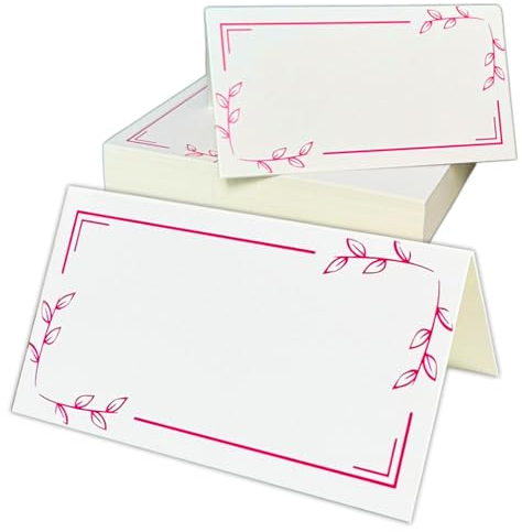 150 Piezas - Tarjetas de Mesa, Tarjeta de Lugar Nombre, para Boda Fiesta - Rosa, 90 x 50 mm