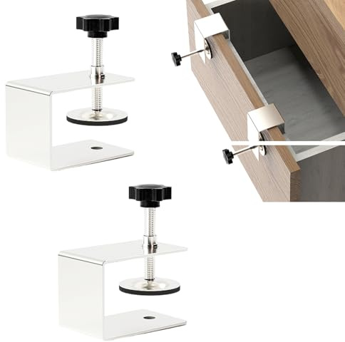 Eabdice 2 Stück Schubladen Front Installationsklemmen Verdicken, C Klemme Schublade Front Installation Klemmen, für Schlafzimmer, Küche, Badezimmer, Regal