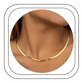 Finrezio Collier Or Chaine Serpent Plaqué Or pour Femme Doré Bijoux