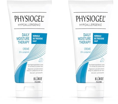 PHYSIOGEL Daily Moisture Therapy Creme 75 ml – nährende Feuchtigkeitscreme für trockene Haut – regenerierende Hautcreme schützt vor wiederkehrender Trockenheit (Packung mit 2)