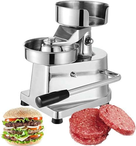 BTURYT Kommerzielle Burgerpresse, Edelstahl-Hamburger-Patty-Pressemaschine, manuelle Burgerformmaschine, for persönliche Lebensmittel im Restaurant