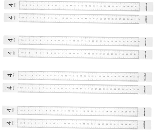 ABOOFAN Lot De 4 Paires De Règles De Cuisson pour Biscuits Bandes De Mesure pour Rouleau À Pâtisserie Règle De Nivellement en Acrylique pour