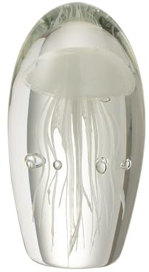 J-Line Briefbeschwerer Qualle aus Glas, Weiß, groß, 23461