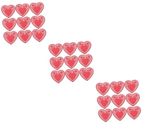 Garneck 300 Blatt Love Ölabsorbierende Blätter Valentinsdeckchen Mini Herz Papierdeckchen Papier Spitzenblock Mini Valentinstag Deckchen Dekorative Untersetzer Herz Spitzendeckchen