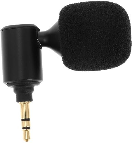 Hoement Biegsames PC Mikrofon aus Metall für Video und Sprachanrufe | Portable Aufnahme mit Hoher Klangqualität, Plug And Play, Inklusive Schaumstoffabdeckung, Schwarz
