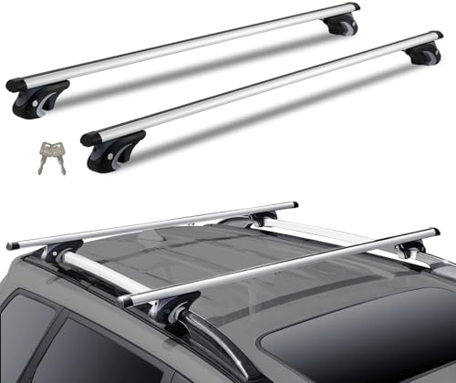 VEVOR Universal Roof Rack Cross Bars, 135 cm (53.2-inch) Aluminum Roof Rack Crossbars, Fit Raised Side Rail with Gap, 90KG Load Capacity, Adjustable Crossbars with Locks, for SUVs, Sedans, and Vans