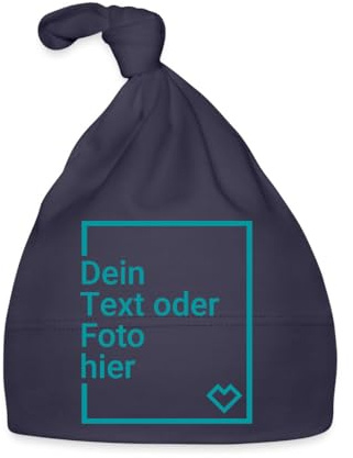 Spreadshirt Baby Mützchen Selbst Gestalten | Personalisierte Baby Bio-Mütze | Personalisierbare Baby Mütze Mit Foto Oder Text