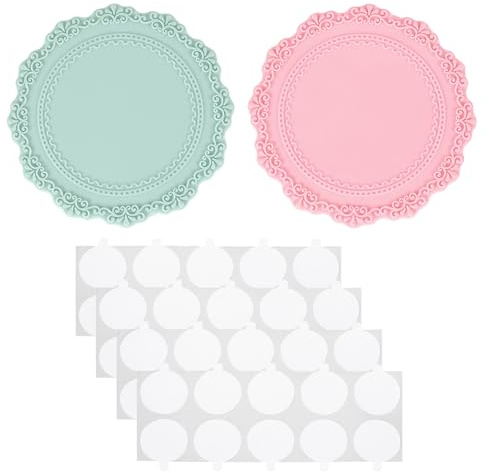 PATIKIL 2Pz Pad in Silicone per Sigillo Cera Tamponi per Sigillo Rosa Verde