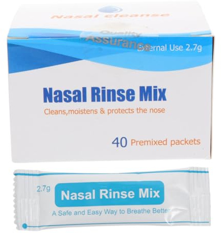 COLLBATH Sal para Enjuague Nasal en Sobres Instantáneos 2,7 G X 40 Unidades Caja para Limpieza Diaria de Nariz en Niños y Adultos Uso Seguro y Práctico