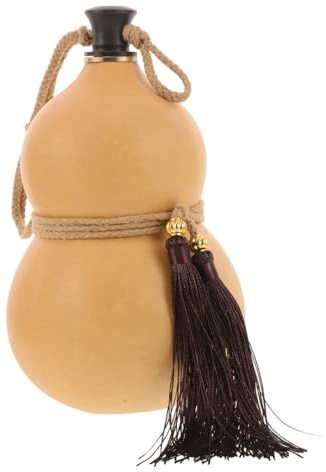 SHOWERORO Xmas Gourd-shaped Bottle Container, Wooden Antique Water Gourd