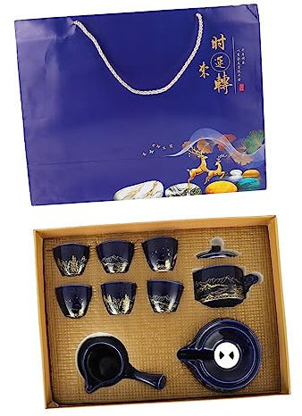 Amosfun Service À Thé Kung Fu Théière Tasse Authentique Style Chinois Céramique Lisse Pour La Maison Et Le Bureau