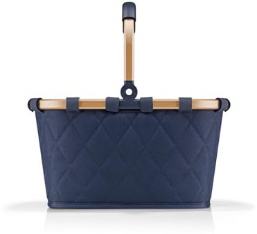 reisenthel carrybag XS Frame Rhombus Midnight Gold – Kleiner Stabiler Korb im XS Format Kleiner Variante der Einkaufsikone praktische Innentasche – Elegantes, wasserabweisendes Design