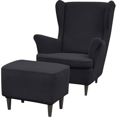 MTHGH Ohrensessel Bezug Sesselschoner Sofabezug 1 Sitzer Sofaschoner Hocker Bezug Sesselauflagen FüR Hochlehner Sesselbezug Stuhlhussen Stretch Sofaschutz(#2,3 Piece Pack)