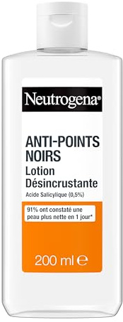 Neutrogena Loción para eliminar puntos negros (botella de 200 ml), loción facial con ácido salicílico (0,5%)