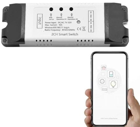 Smart WiFi Garage Door Opener, for Tuya App Remote Control Garage Opener with Timer and Voice Control Function, Compatible for Alexa, for Google Home