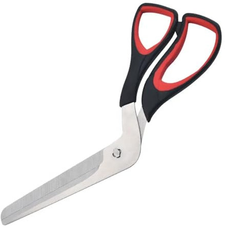 Edelstahl Pizzaschere mit ergonomischem Griff, Präzises Schneiden leicht gemacht, Schwarz-Rot