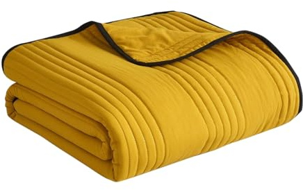 Edredón refrescante de verano, edredón ligero transpirable con acolchado a rayas, uso en todas las estaciones para cama, manta fina de algodón lavado con aire acondicionado para personas que duermen