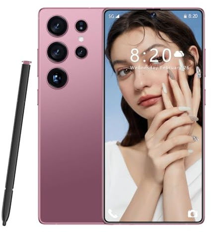 ULUCAN S26 Ultra Global Version 5G Smartphone, Dual Sim Card, 7.3INCH HD Screen, 8000Mah, Waterproof Outdoor Cellphones, Support Face Recognition, Android 14.0 OS,Rose Gold-1TB