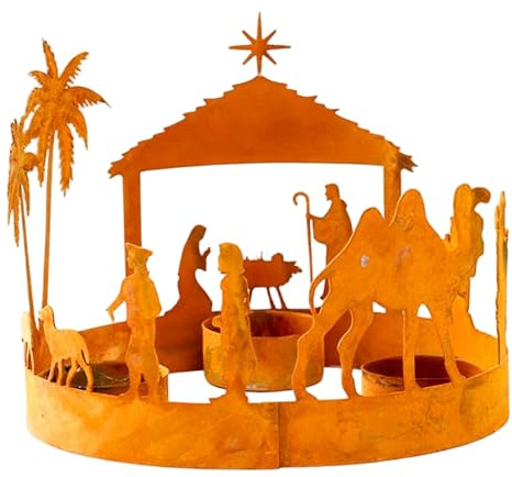 Portavelas de Adviento, Juego de Belén de 3 Tazas, portavelas de Navidad para mesas, centros de Mesa, decoración Espiritual, Adviento