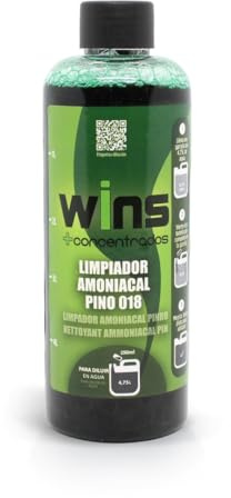 VINFER| WINS018 Limpiador Amoniacal Pino Concentrado 250 ml | Rinde 5 Litros | Potente Detergente Desengrasante e Higienizante | Limpieza Profunda y Frescor Natural | 100% Made in Spain
