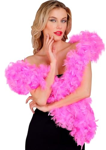 Trendandstylez Federboa 180cm in 30 Farben | Kostüm Accessoire für Damen | Federschal für Karneval, Fasching, 20er Jahre Party & JGA | Perfekt für Charleston & Burlesque Outfits (Rosa)