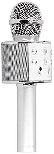 HUSHUI Microfono Wireless, Altoparlante Karaoke con Altoparlante Ad Alta Potenza Integrato e Spugna, per Cantare, Registrare, Organizzare Feste, Matrimoni, Riunioni in Classe