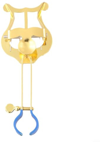 MeevrgR Lyre de fanfare pour trompette en métal avec clip réglable pour flûte, clarinette, saxophone (doré)