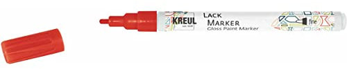 KREUL 47212 - Penna a vernice fine rossa, con punta a proiettile, larghezza del tratto 1-2 mm, per disegnare, etichettare e decorare piccoli e originali regali, biglietti, ecc.