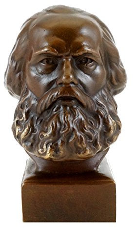 Kunst & Ambiente - Bronzefigur/Bronzekopf - Karl Marx Büste - Figur - signiert - Bronze Büste - Skulptur - Philosoph