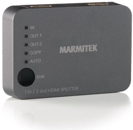 HDMI Splitter 4K60 - Marmitek Split 312 UHD - 1 Ein / 2 Aus - Ultra HD - 4K60 - HDMI Verteiler - 3840 x 2160 60Hz - HDCP 2.2 - EDID Schalter - Eingebaute Verstärker