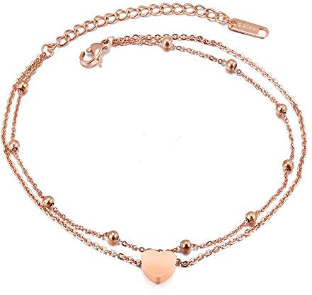 Kim Johanson Edelstahl Damen Fußkettchen *Verschiedene Modelle* in Roségold mit einem starken Karabinerverschluss inkl. Schmuckbeutel