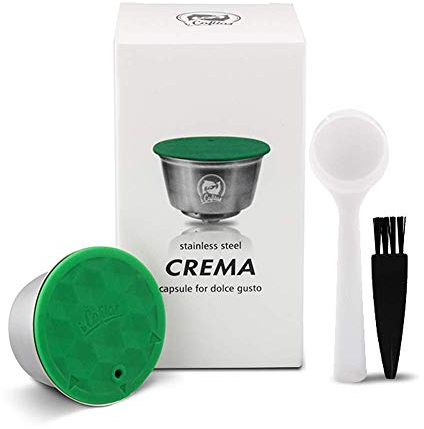 i Cafilas für Dolce Gusto kapsel wiederverwendbar,Dolce Gusto kaffeekapsel Edelstahl nachfüllbar Kaffeekapselfüllung, Ersatz für Nescafé,mit 1 Kaffeelöffel und 1 Reinigungsbürste (Kaffeekapsel)
